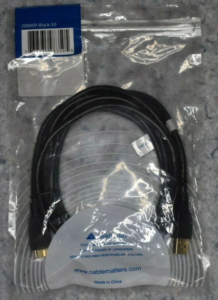 Cable Matters SuperSpeed USB 3.0 Type A to Micro-B Cable Black 10 Feet (osshed) - Image 4 of 4