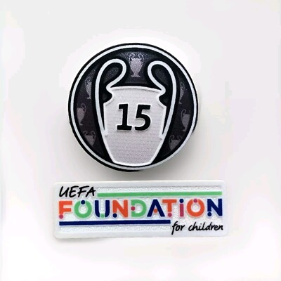 記念グッズ LIGA AT.MADRID vs MADRID Real Madrid La Liga 15 Times Winner Trophy Patch Set badge