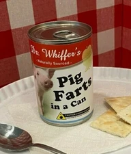 2x Funny Pig Farts Soup Can Labels - Joke Gag GIFT  Pet Farm Animal Lover Piglet