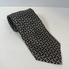 ROBERTO VILLINI Necktie 100 Silk Couture Men's Designer Geometric Brown/beige