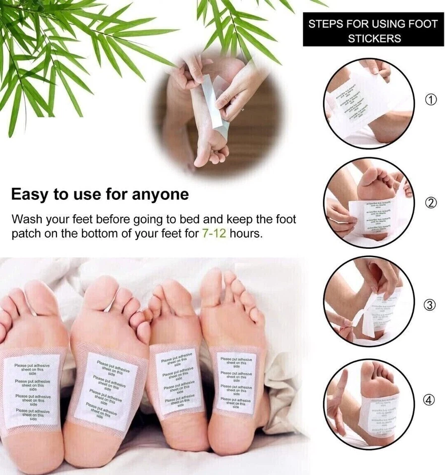 100 Pezzi Cerotti Detox Per i Piedi Disintossicante Migliora la Circolazione - Immagine 4 di 4