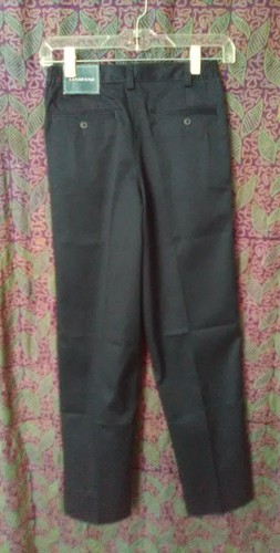 NWT Lands' End sz 10 Elastic Waist Pleated Front Navy Blue Dress Slacks E-38 - Picture 2 of 12