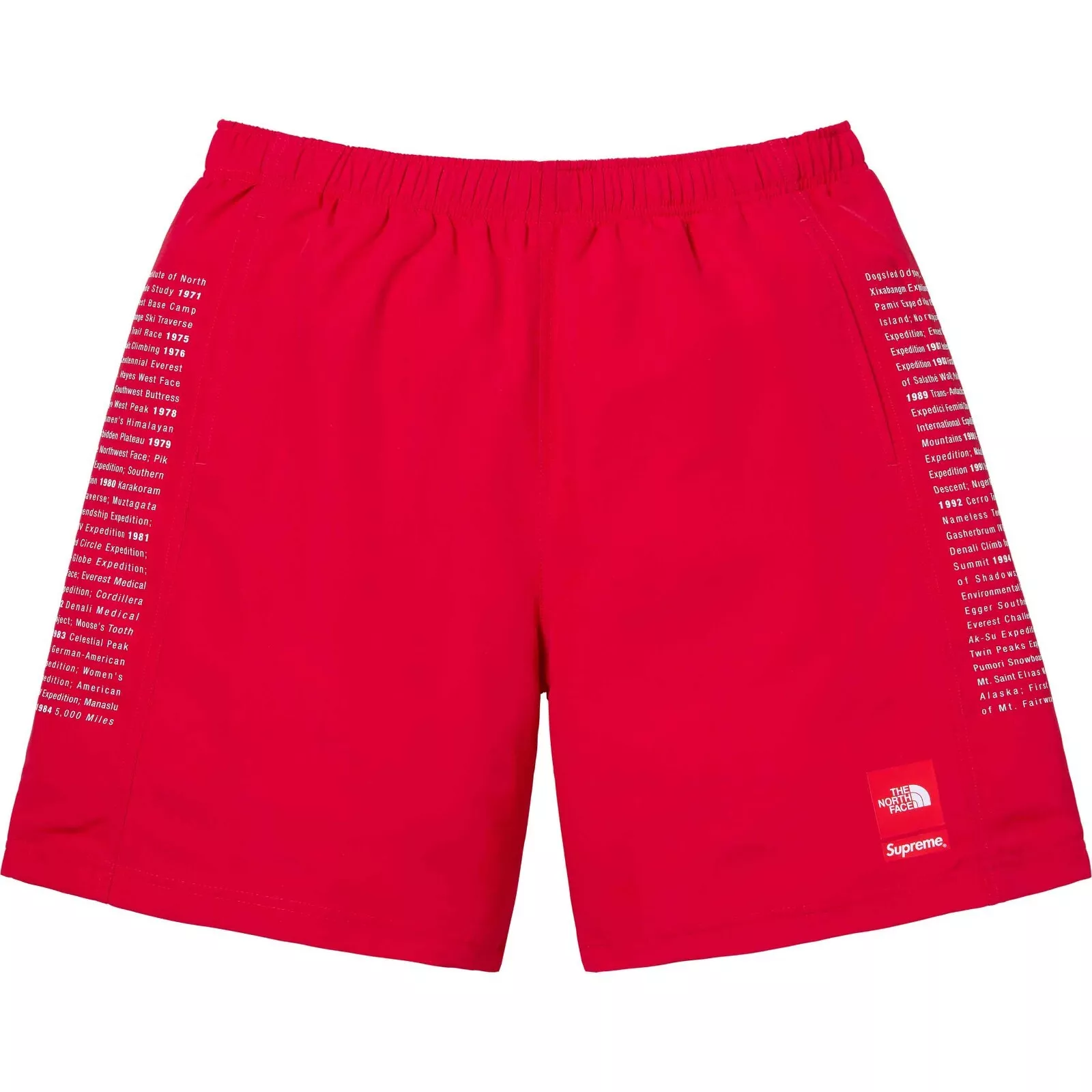 Short en nylon Supreme The North Face rouge (taille grande, 2XL)