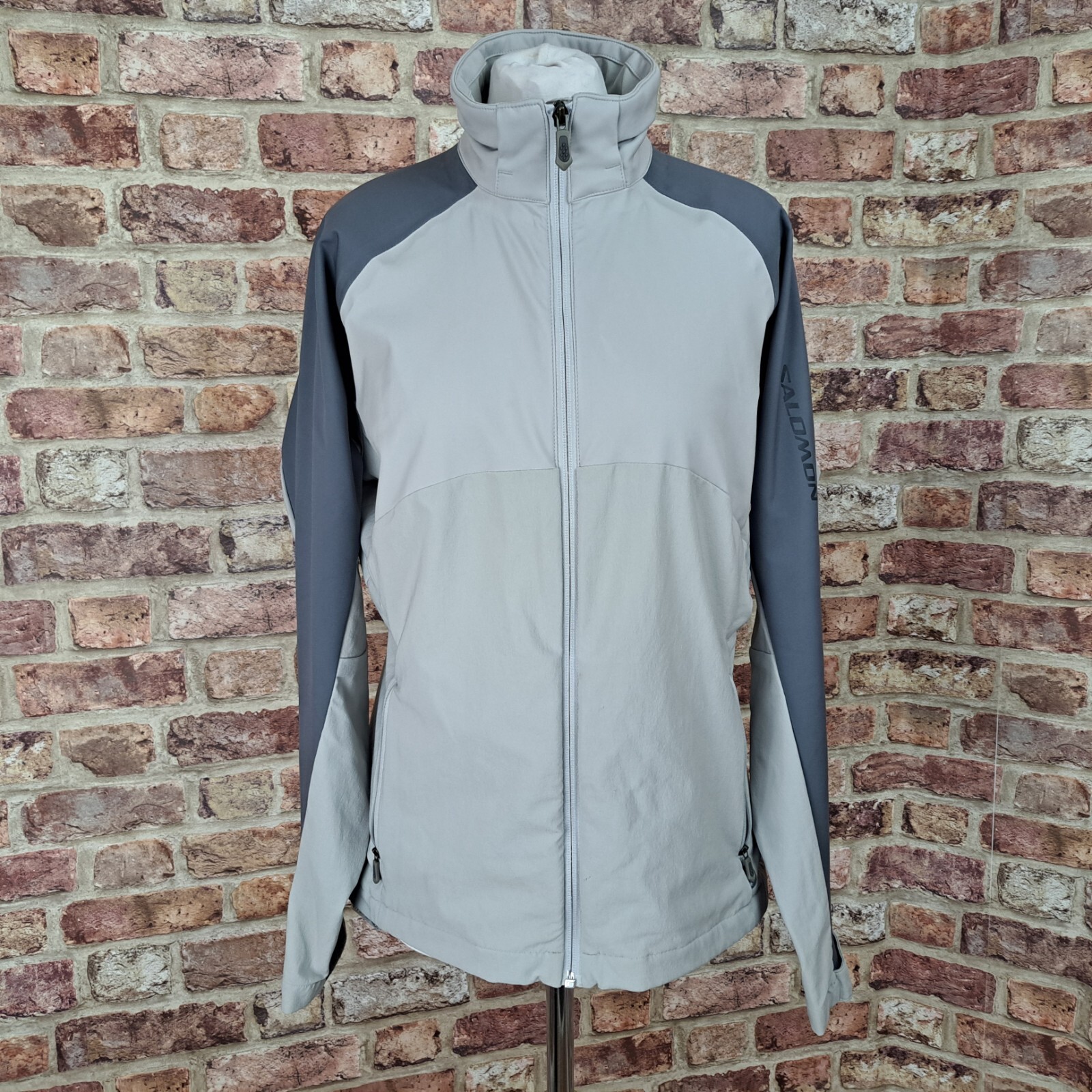 Salomon giacca softshell donna grande grigia con zip