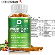 120 Capsules Multivitamin  Multimineral Capsules for Men Women Daily Supplement