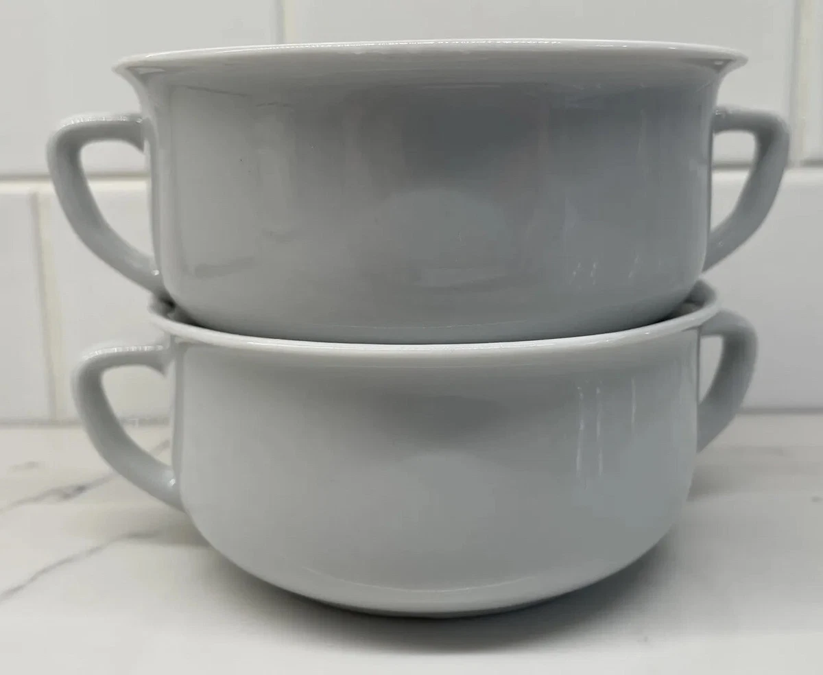 Williams Sonoma Soup bowl Essential White 2 Double Handle Small
