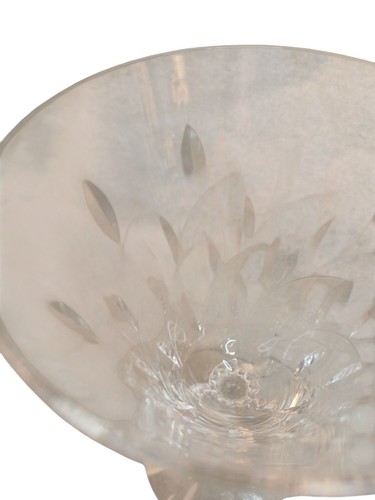 Duncan & Miller Willow 6 inch Crystal Water Goblets Wine Glasses Leaf Cut Barwar - Picture 4 of 8