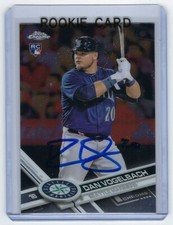 2017 MARINERS Dan Vogelbach signed ROOKIE card Topps Chrome #86 AUTO RC Mets