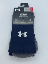 Under Armour Youth Team Socks Cushioned Crew Navy Anti-Odor Size 13.5 - 4.5