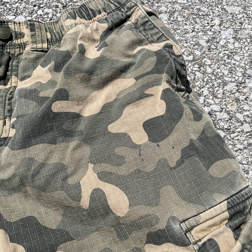 Lands End Pants Youth Boys 18 Camo Iron Knee Ripstop Pull On Lined Cargo Grunge - Picture 5 of 14
