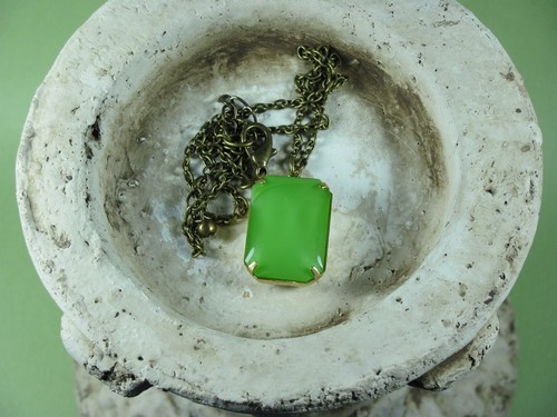 Green Necklace Moonstone Necklace Bohemian Jewelry Women Jewelry Gift Vintage Ne - Picture 3 of 4