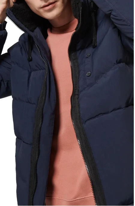 Marc New York V7202 哈勃羊毛领海军蓝 Puffer 大衣,尺寸 L — 第 4/4 张图片