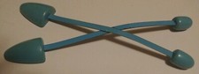 Pair of Wooden Shoe Stretchers Blue approx. 11-1/2 inches Unique Vintage