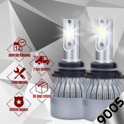 2x CREE 388W 38800LM HB3 9005 COB LED Headlight Kit Bulbs 6500K Single High Beam