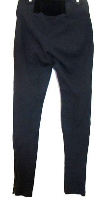 MINE- Womens Size M- Black/Gray-Legging Pants-Ankle Zipper-Stretch Spandex