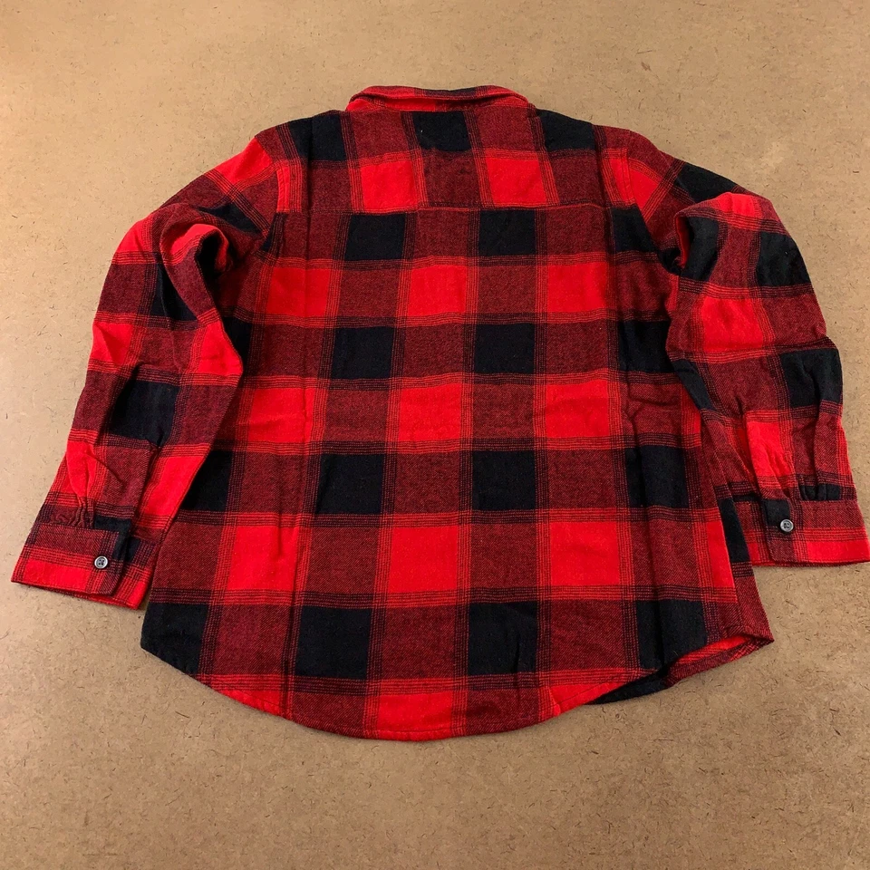 Camisa Old Navy Girl XL (14-16) Roja Negra A Cuadros Acogedora Manga Larga Botón Delantero Nueva con Etiquetas Foto 4 de 4