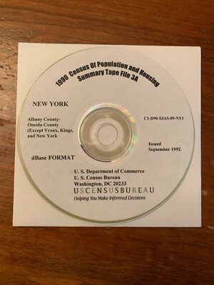 USA 1990 Census of Population and Housing Summary Tape 3A CDs NEW