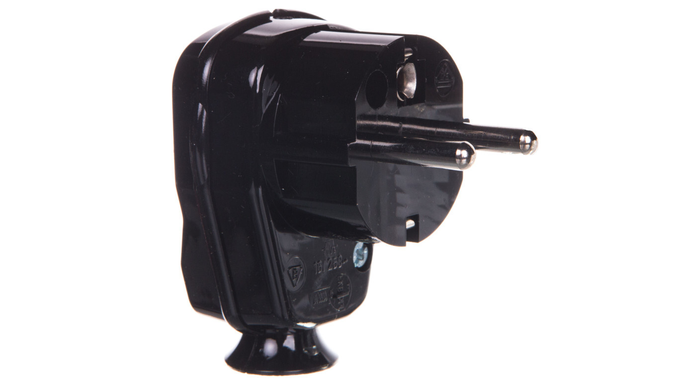 Angle plug detachable w / u 16A 2P AWA-5 black 51.11 /T2UK