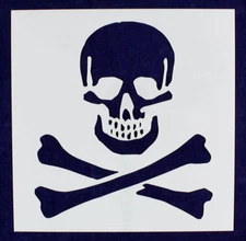 Large Skull & Bones Stencil- 16" x 16" Painting/Crafts/Template  -Mylar 14 Mil