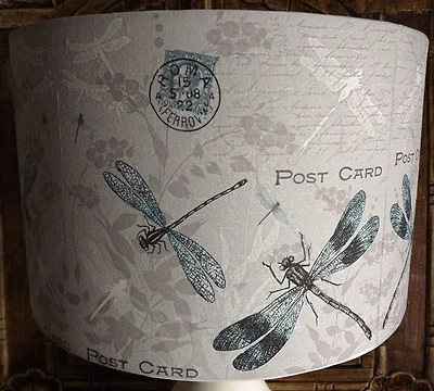 Shabby chic Lamp Shade,lampshade Carte Postal Dragonfly FREE GIFT