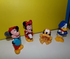 6" Disney Rubber Vinyl Toys Lot Of 4 Mickey Mouse Donald Duck Minnie Pluto