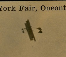 Oneonta New York REAL PHOTO postcard of Wright Flyer at Fair ca. 1907 Ferris -R9