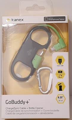 Kanex GoBuddy+ Charge/Sync Cable + Bottle Opener - Micro USB - New In Box