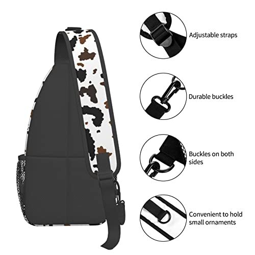 Print Sling Bag Crossbody Sling Backpack Travel Hiking Daypack Chest Bags Cow - Picture 5 of 7