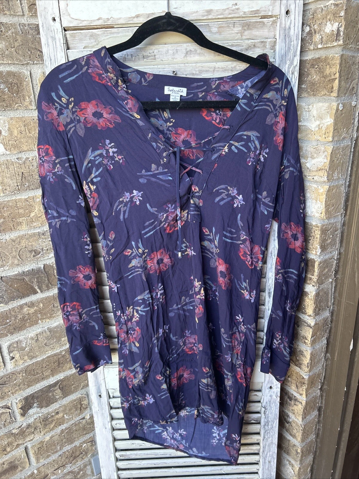 VETEMENTS Splendido abito Xs Cindelle blu navy floreale stringato $158