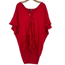 Victoria's Secret Satin Kimono Robe Ruffle Tie One Size Heart Love Red new 58
