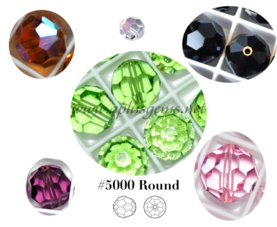 12Pcs SWAROVSKI Crystal Components  #5000 Faceted Round Beads 8mm 