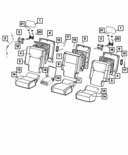 Genuine Mopar 2006-2009 Jeep Commander Seat Cushion Cover Rear Left 1DU571J3AA - Image 4 of 4