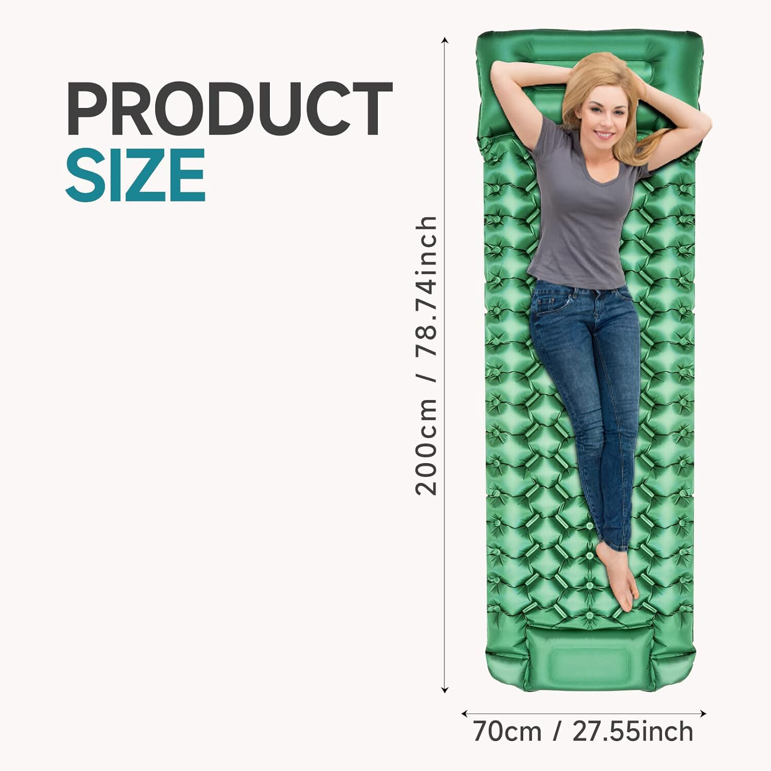 Inflatable Camping Mat,Single Air Mattress Lightweight Sleeping Pad Air Bed eBay