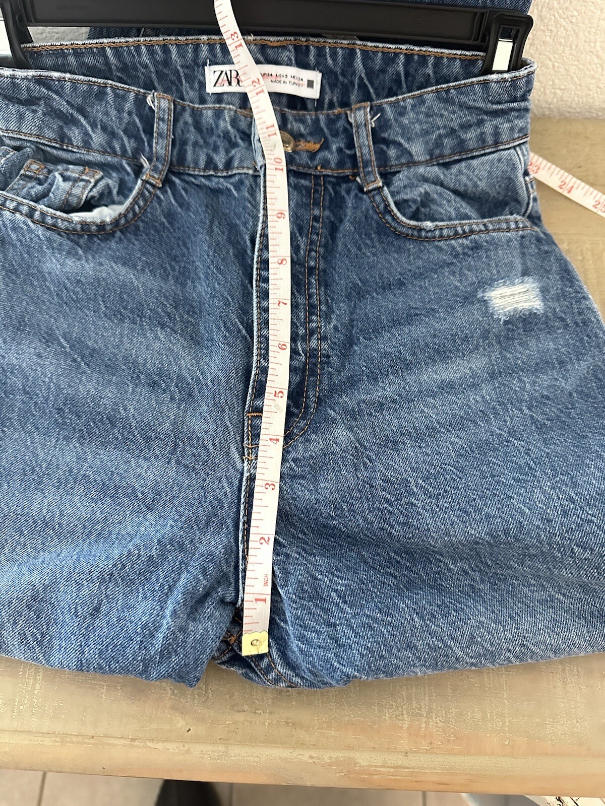ZARA Jeans WOMEN Size 2 BLUE High Rise DENIM thumbnail 8