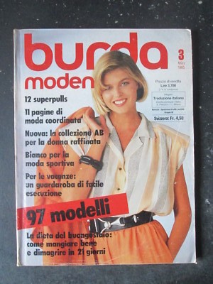 BURDA 3 1985 MIT MODELLKARTEN [G784]