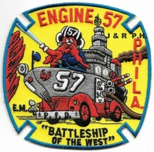 Philadelphia Engine-57 Battleship Of West Pa 4 X 4 Size Fire Patch