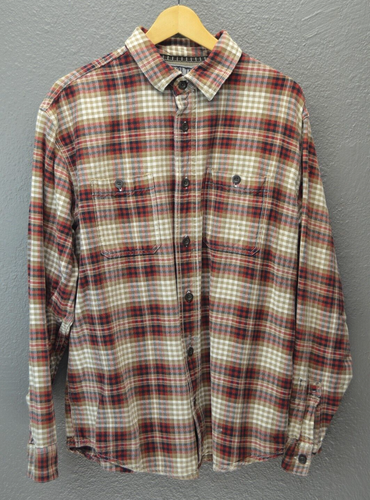 Old navy Grunge Flannel Shirt Mens L Plaid 90s Y2K Distressed Outdoor Soft