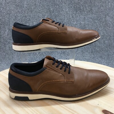Aldo Derby Mens 10M Brown Blue Shumen Lace Up Almond Toe Casual Comfort  Leather