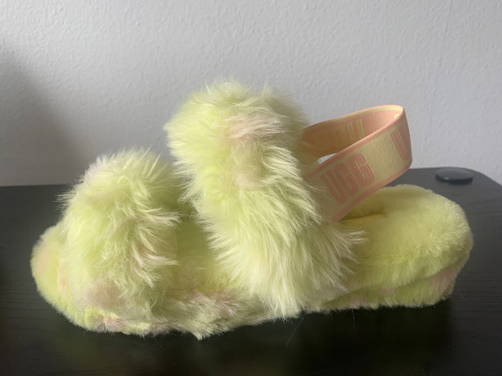 Sandali ciabatte UGG donna Oh Yeah Spots slides giallo rosa taglia 9 NUOVI