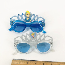 EUC DISNEY Lot Of 2 Girl Kids Toddler Sunglasses Cinderella Princess Tiara