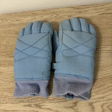 Hot Fingers Light Blue Womens Size M Winter Ski Gloves Vintage