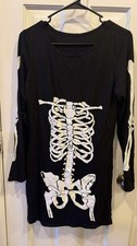Adult Skeleton Dress or Nightown Size Medium - Halloween