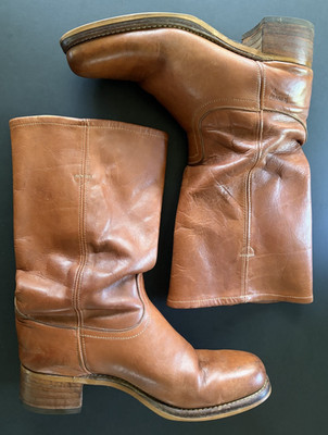 Levi's Vintage 70's Men's Size 11 Brown Leather Campus Boots With Block Heel