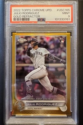 2022 Topps Chrome Update Julio Rodriguez Gold Refractor /50 #USC165 PSA 9 Mint