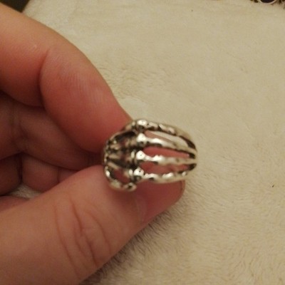 Skelett Hand Finger verstellbar Gothic Punk Ring, Krallenring UK R und USA 8,5