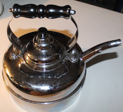 Vintage Simplex Patent Chrome & Copper Whistler Kettle Model No 2 England Clean