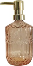Glass Soap Dispenser with Gold Pump, 15oz Liquid Hand Dispenser, Refillable