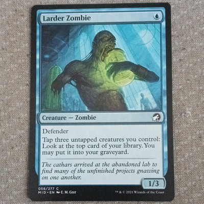 Magic: The Gathering Larder Zombie MID 058/277 Common Blue Defender English 2021