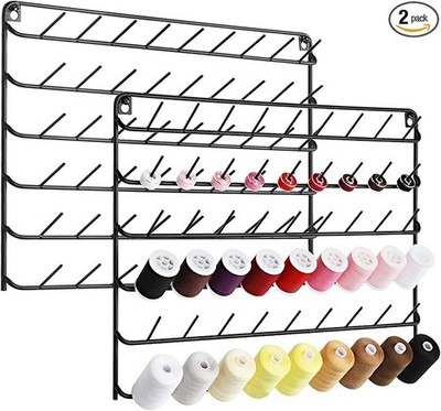 YBING Thread Holder Wall 2 Pack 54 Spools Thread Rack Wall Mount Embroidery S...