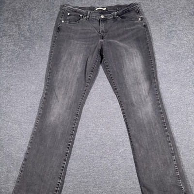 Levi's 414 Relaxed Straight Jeans Womens 32 Gray Mid Rise Stretch Denim Casual